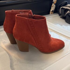 Women's Rust Suede Ankle Boots